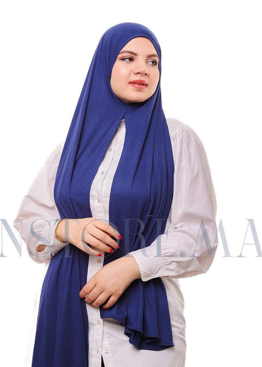 شال ليكرا سهل الإستعمال - أزرق غامق -
