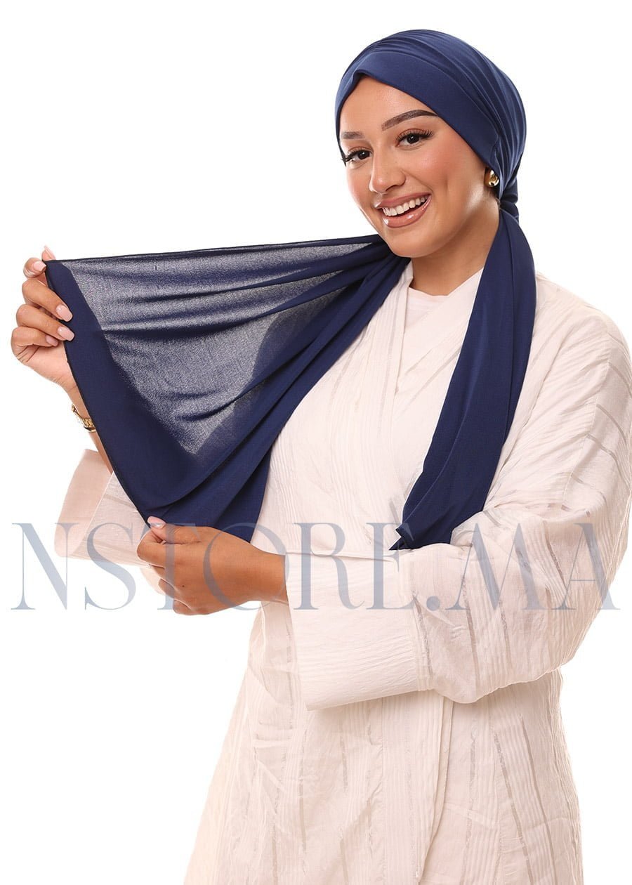 تربان يربط من الخلف أزرق غامق