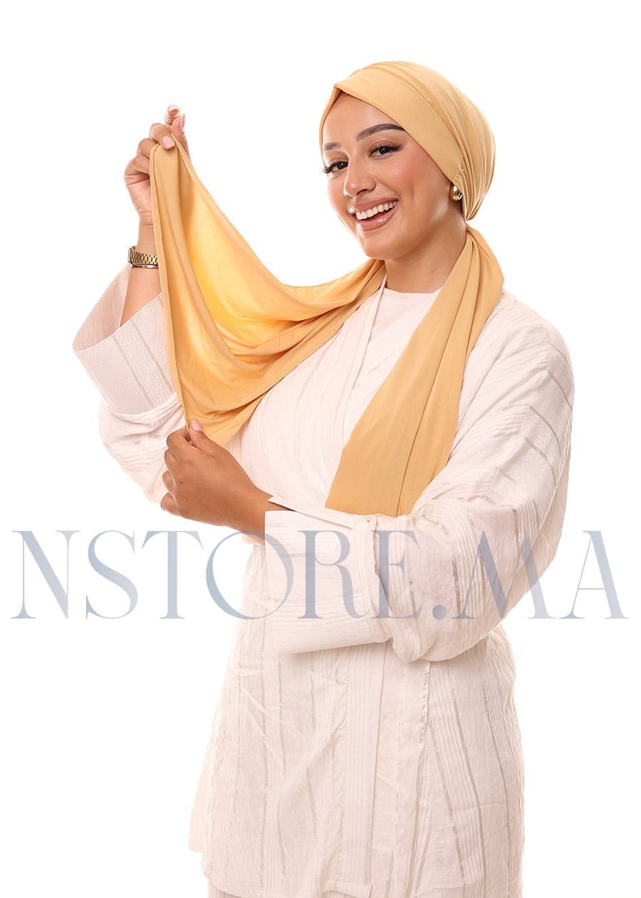 تربان يربط من الخلف أصفر باستيل