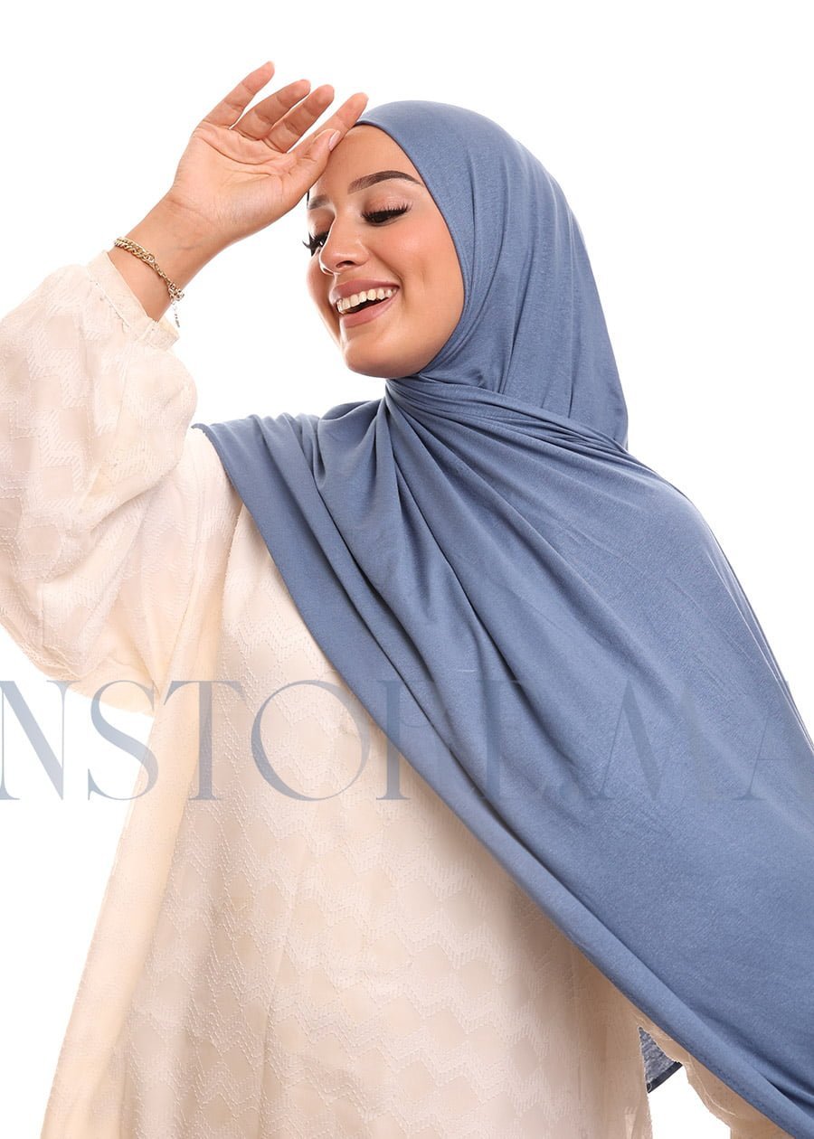 شال ليكرا سهل الإستعمال أزرق بترولي