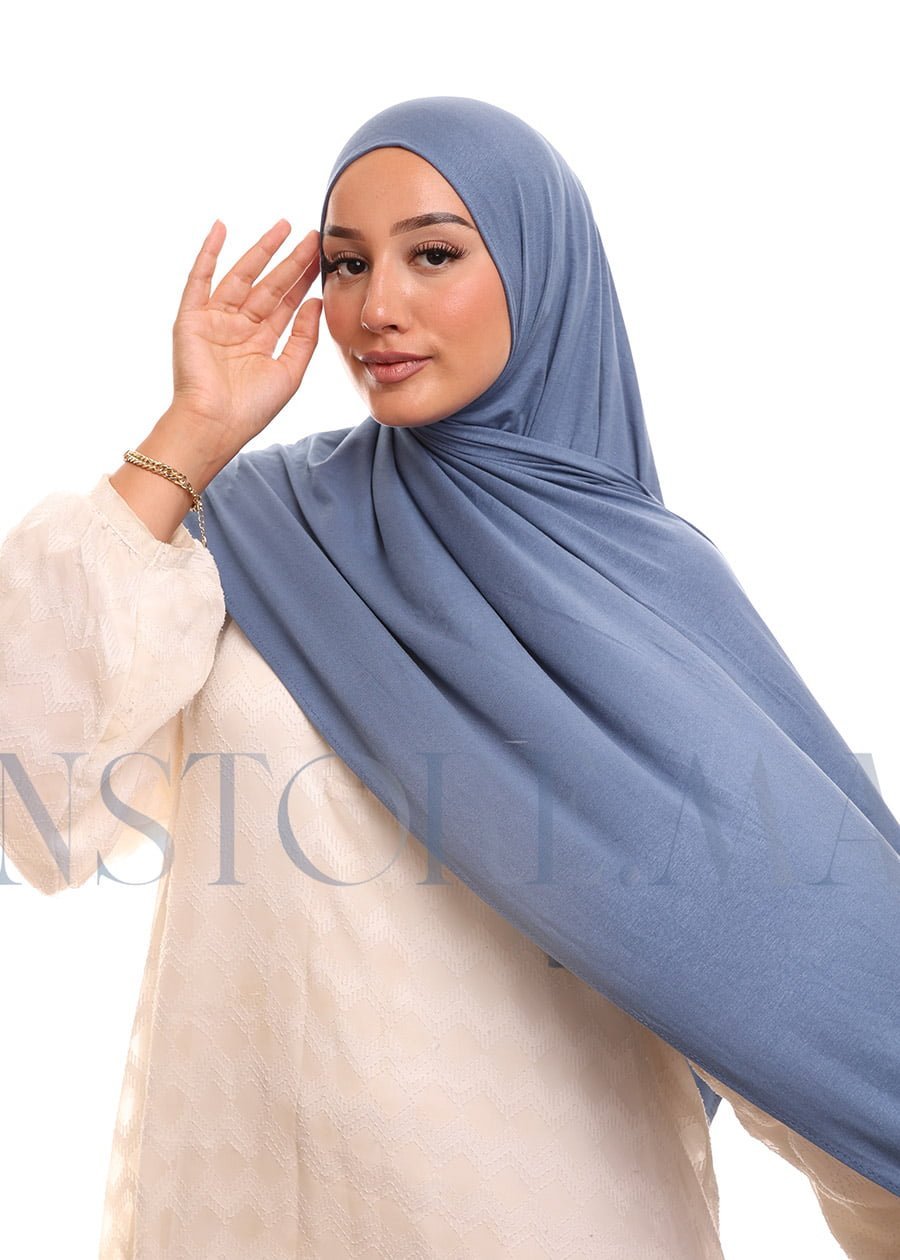 شال ليكرا سهل الإستعمال - أزرق بترولي -