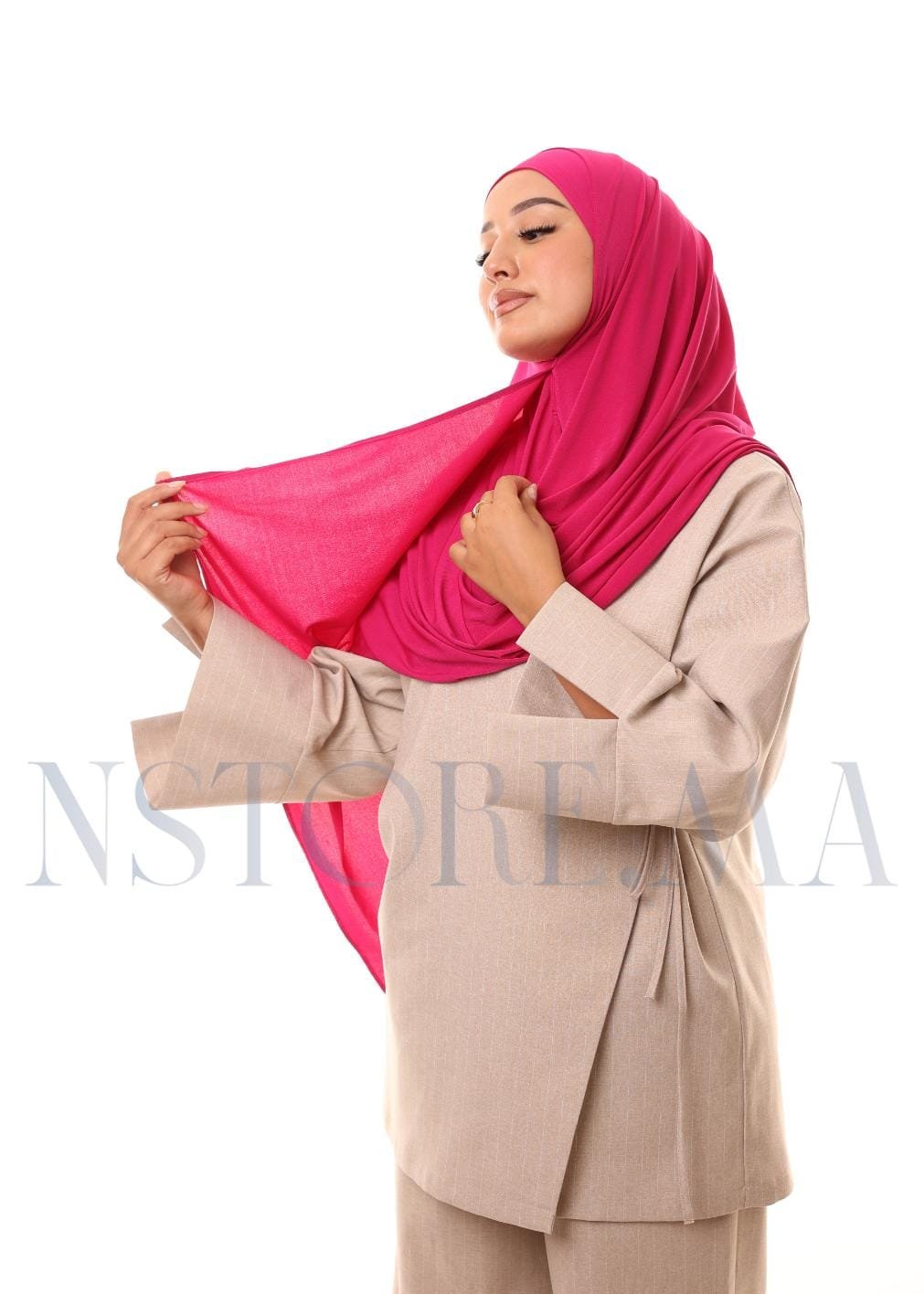 شال مزدوج - وردي فوشيا -