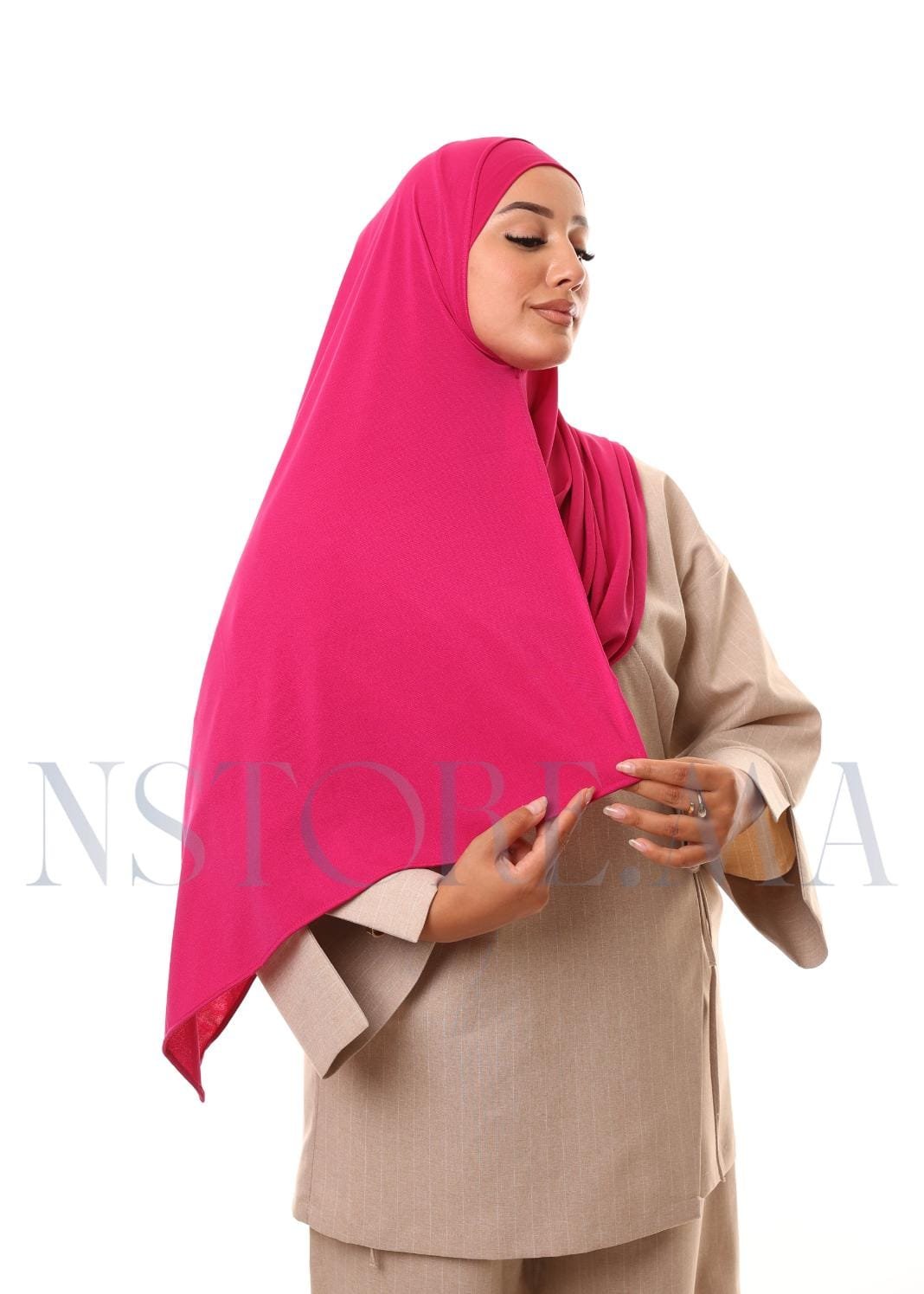 شال مزدوج - وردي فوشيا -