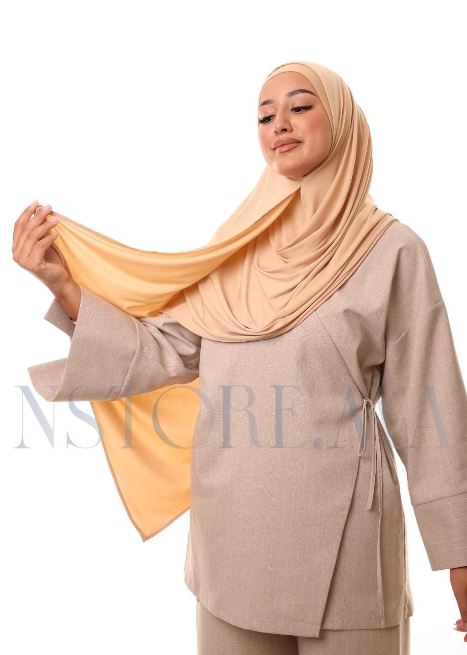 شال مزدوج - بيج غامق -