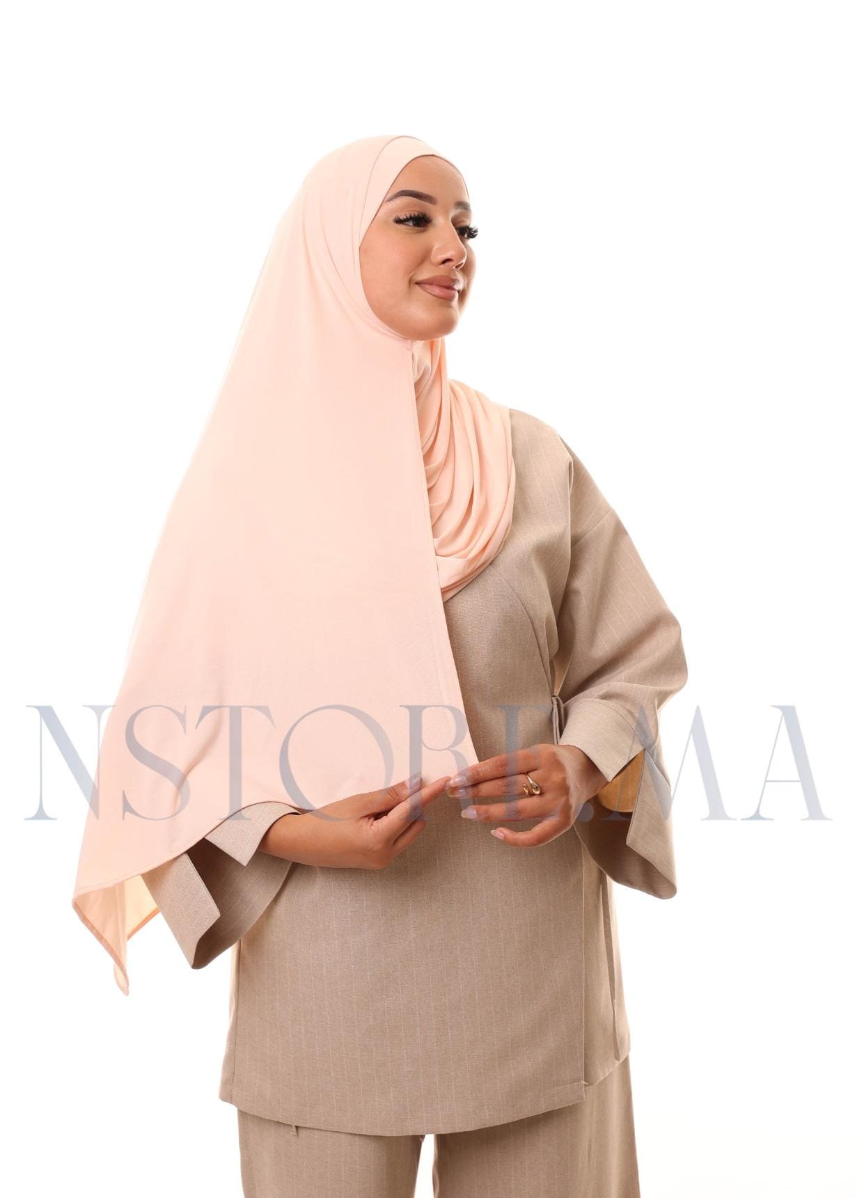 شال مزدوج - بيج باستل -