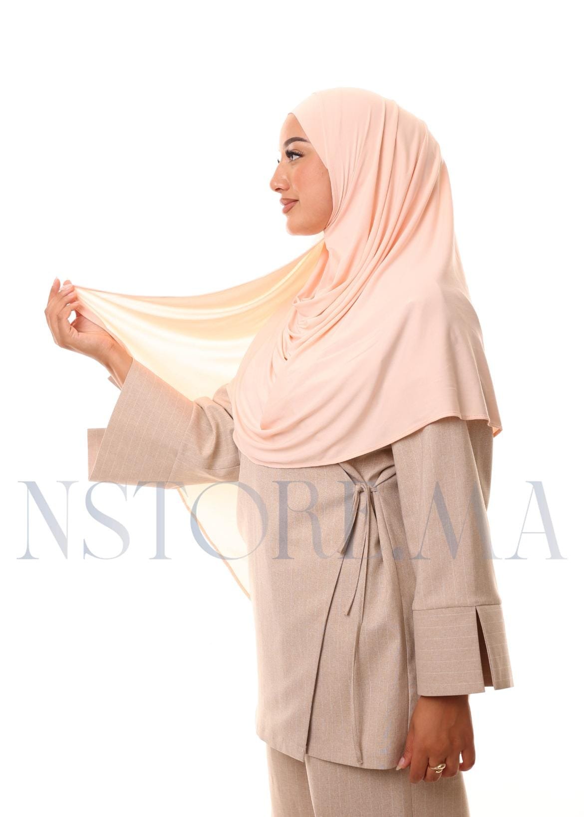 شال مزدوج - بيج باستل -