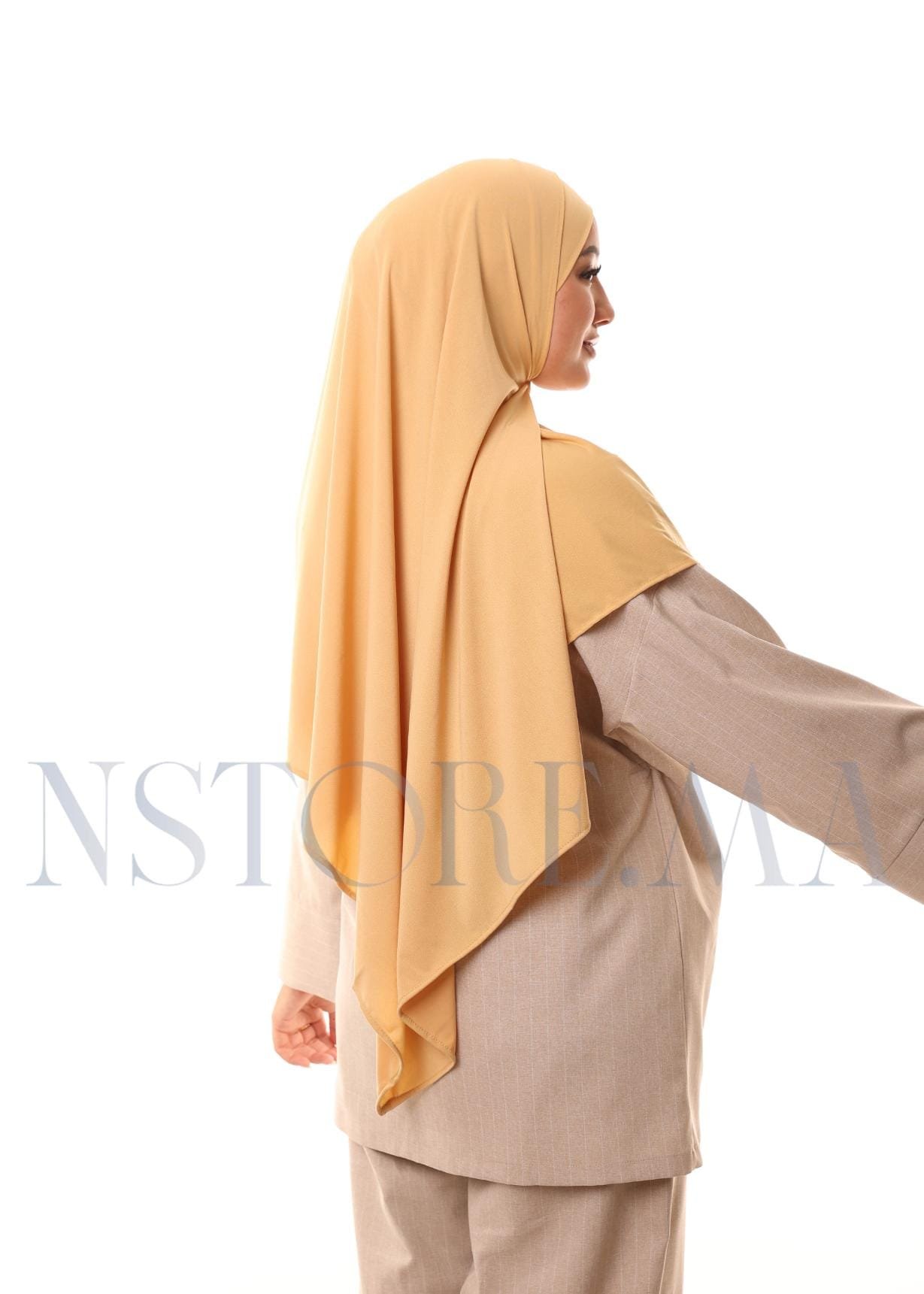 شال مزدوج - بيج مصفر -