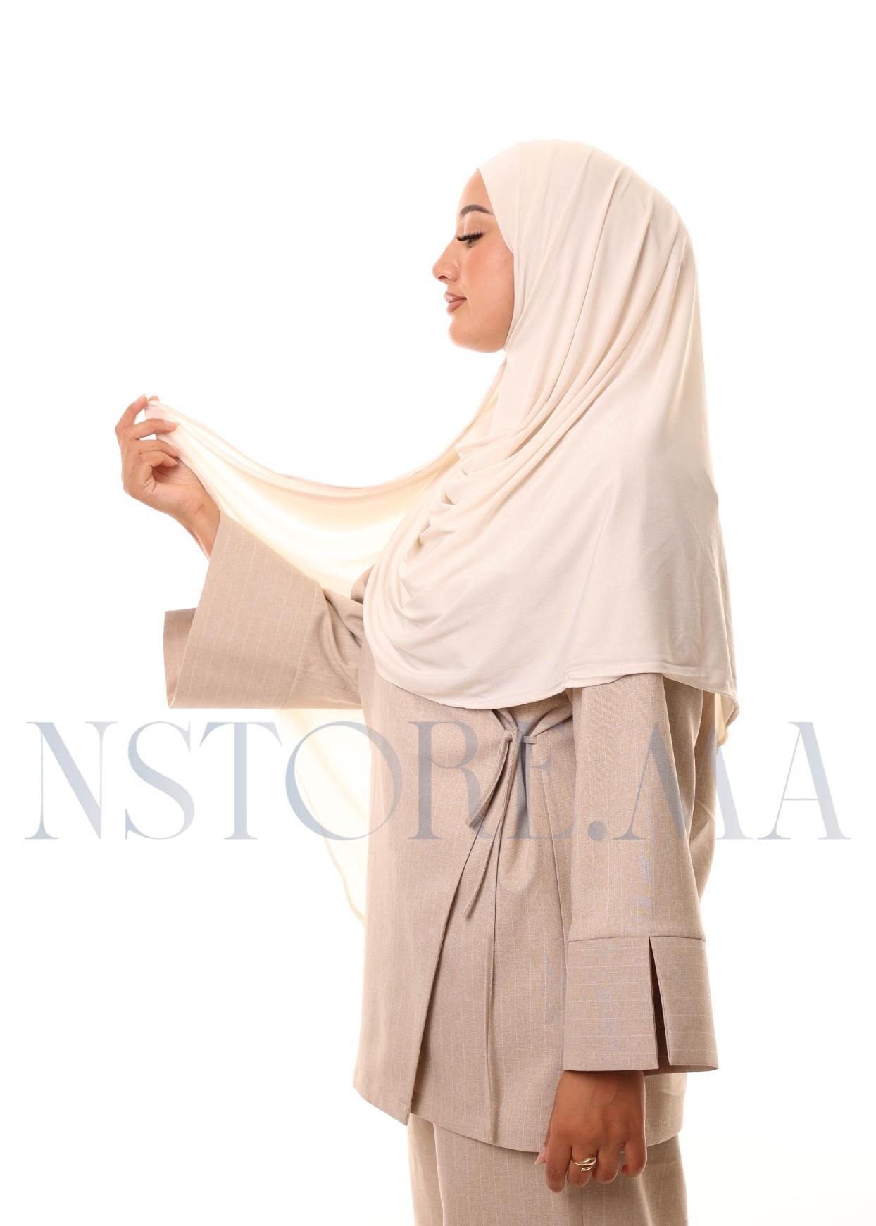 شال مزدوج - بيج فاتح -