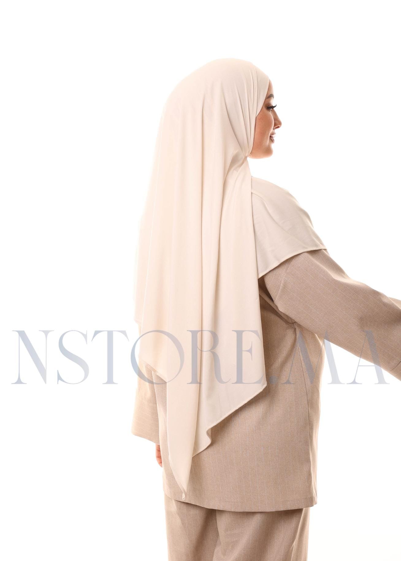 شال مزدوج - بيج فاتح -