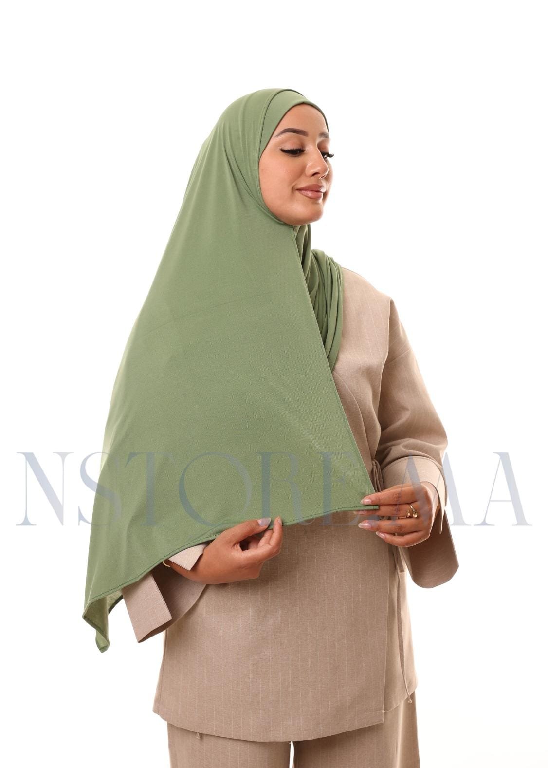 شال مزدوج - أخضر عسكري -