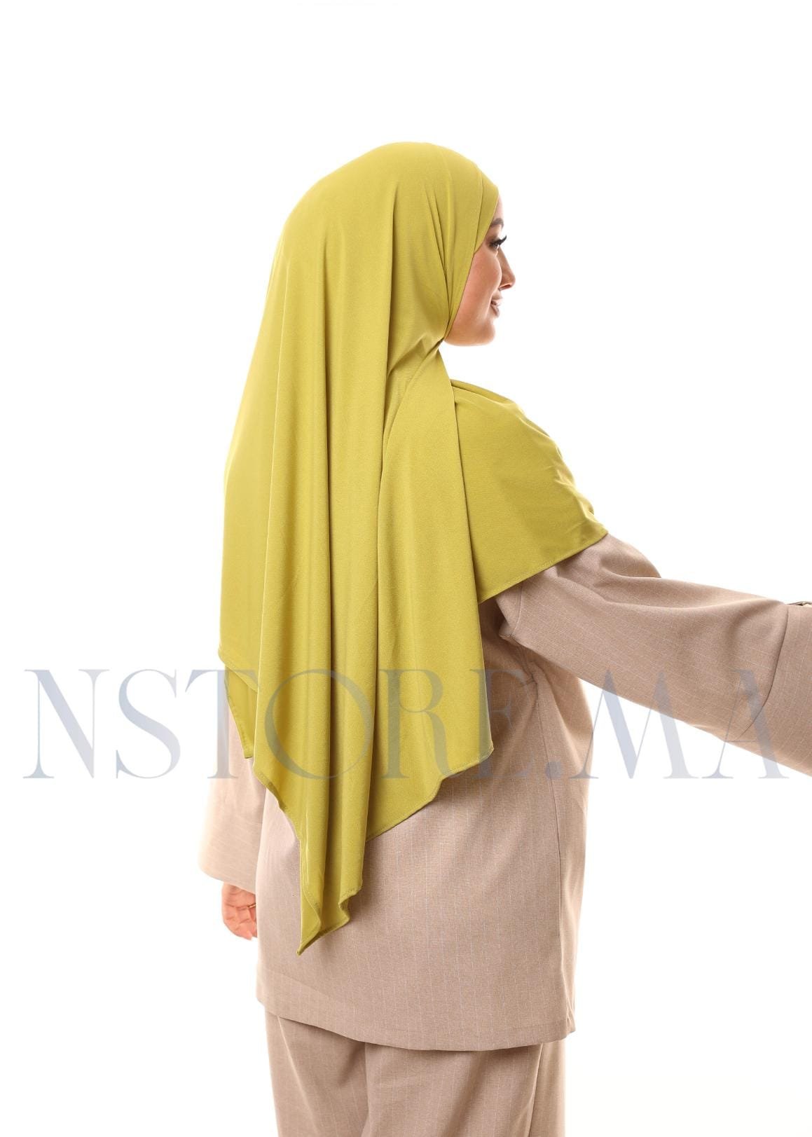 شال مزدوج - أخضر مصفر -