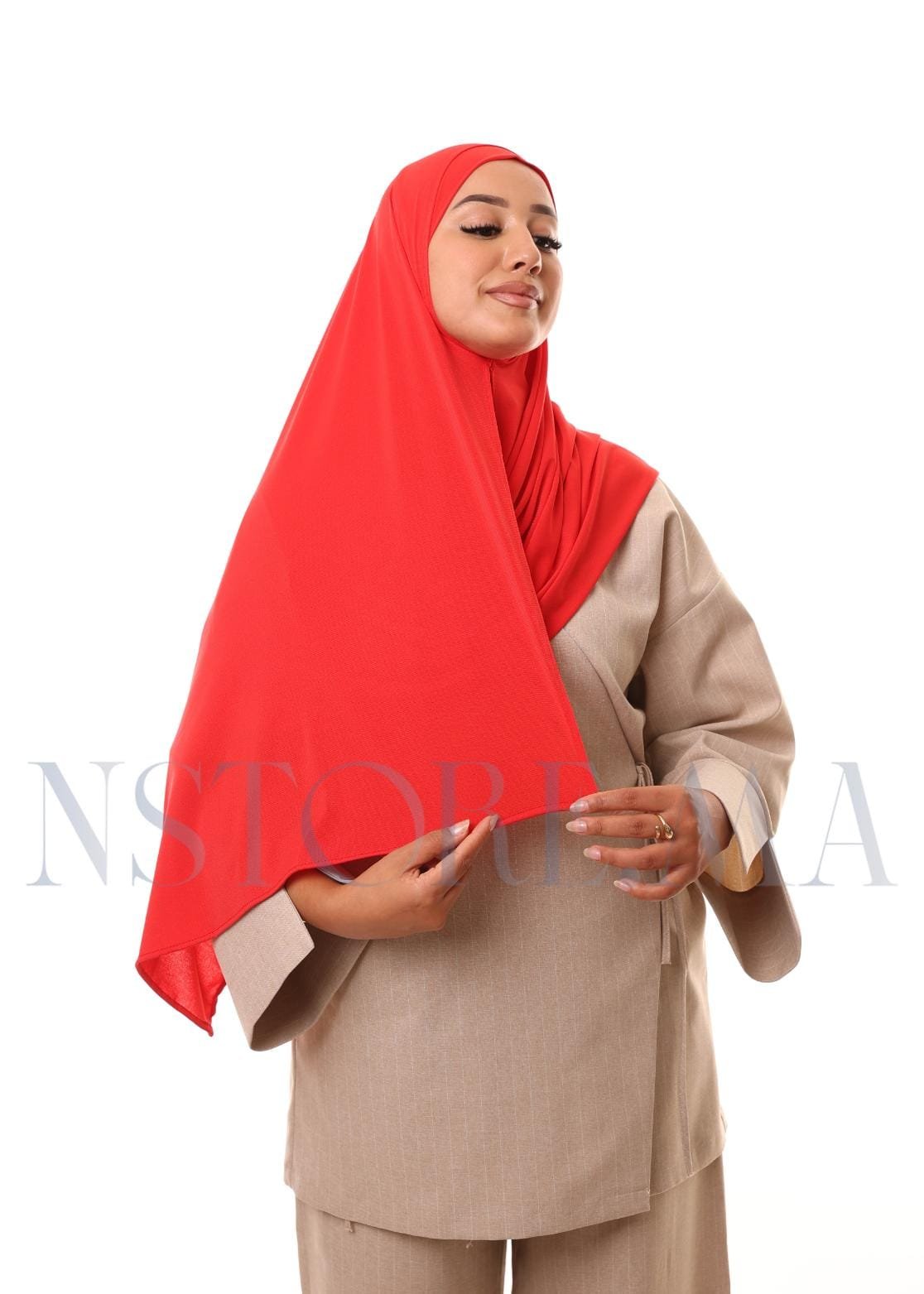 شال مزدوج - أحمر -