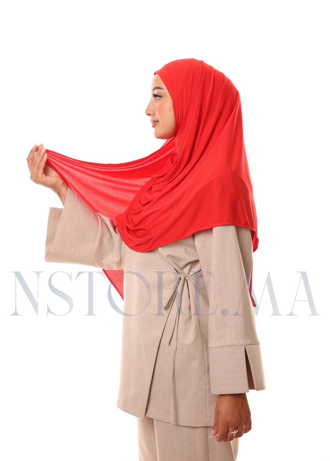 شال مزدوج - أحمر -