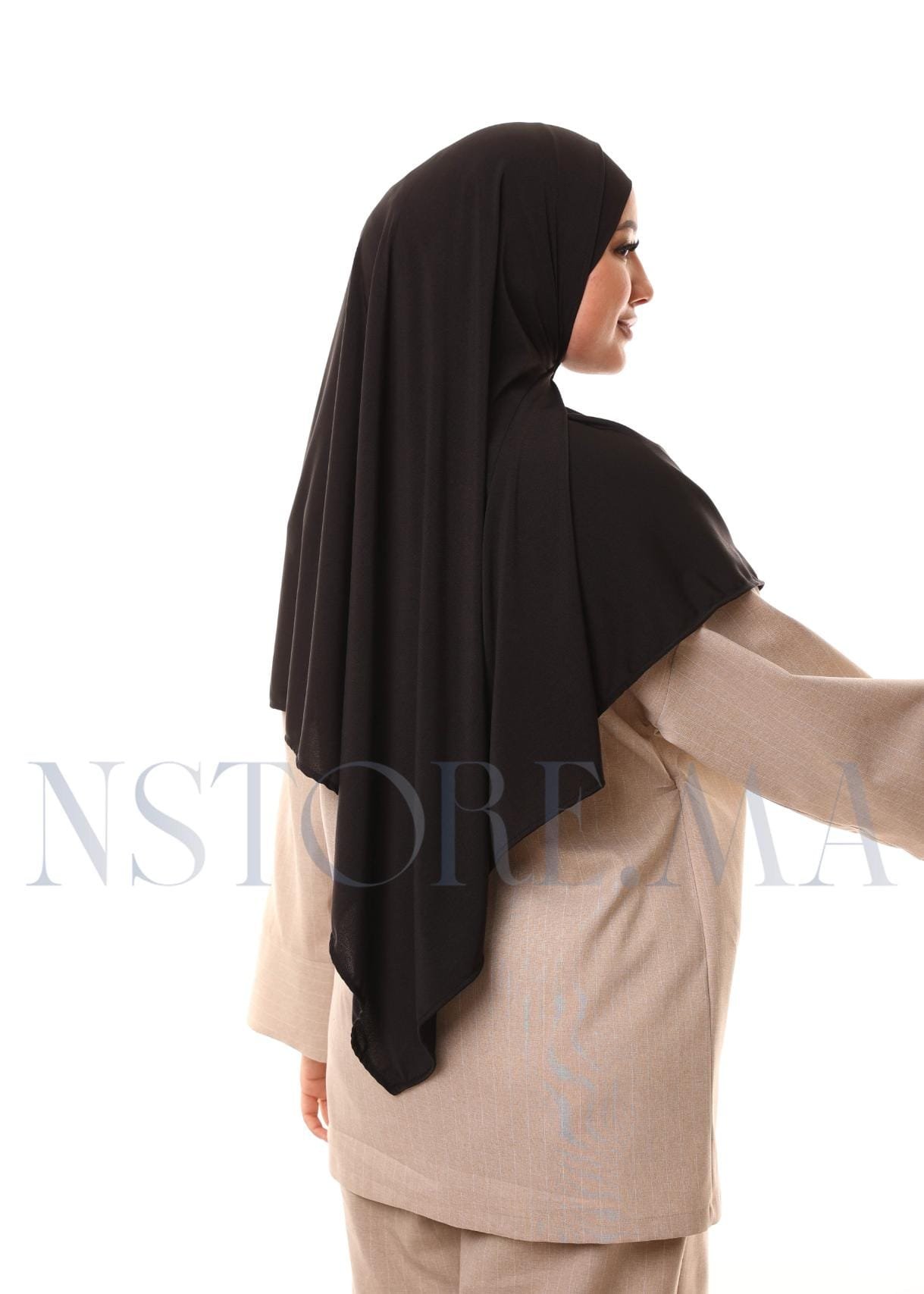 شال مزدوج - أسود -