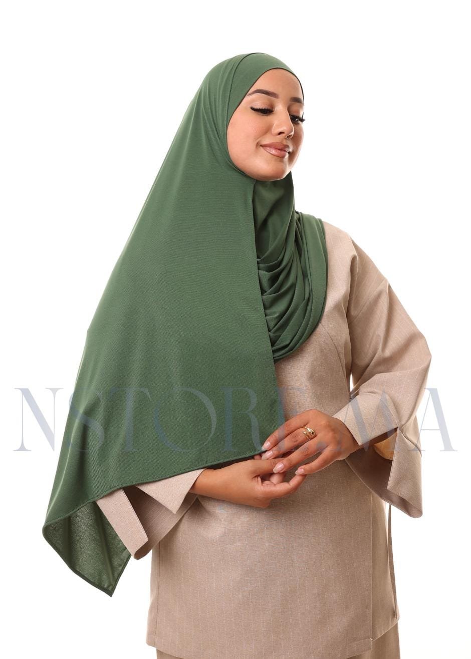 شال مزدوج - أخضر زيتي -