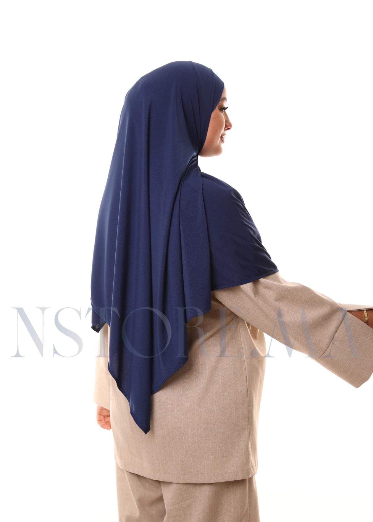 شال مزدوج - أزرق غامق -