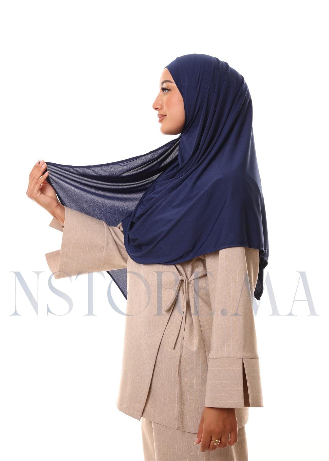 شال مزدوج - أزرق غامق -