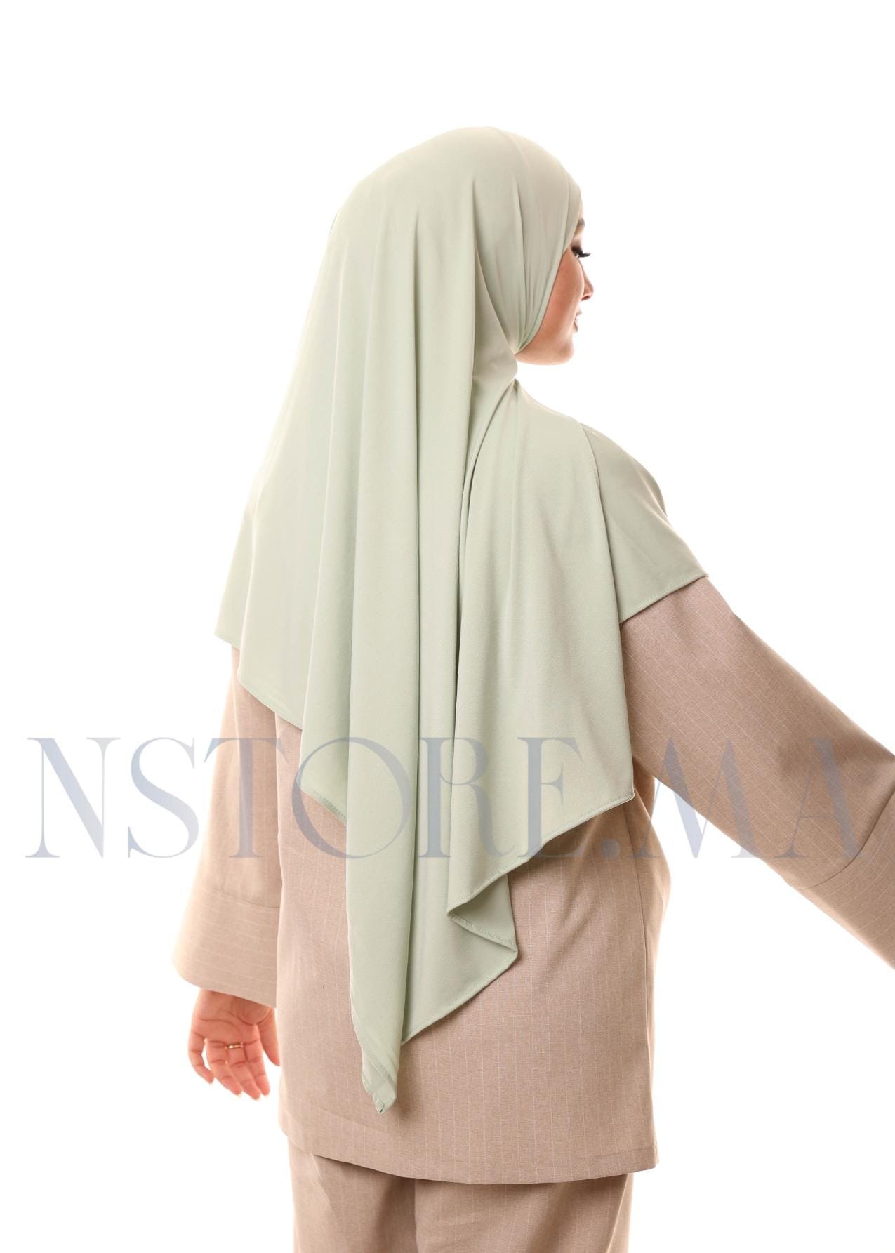 شال مزدوج - أخضر باستل -