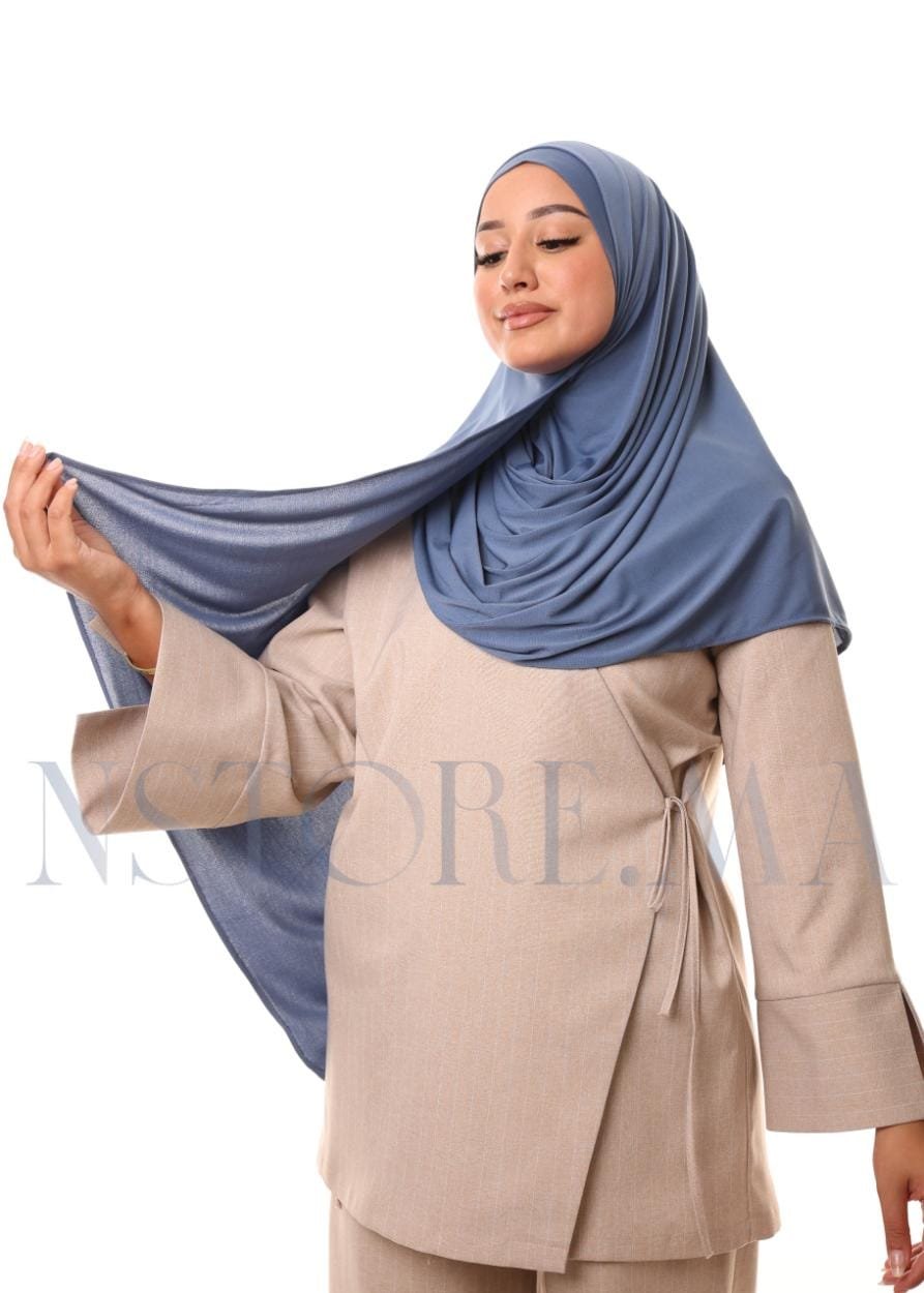 شال مزدوج - أزرق بترولي -