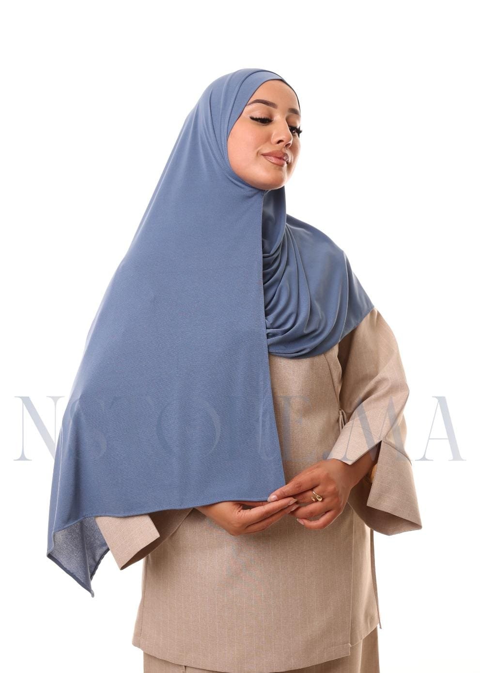 شال مزدوج - أزرق بترولي -