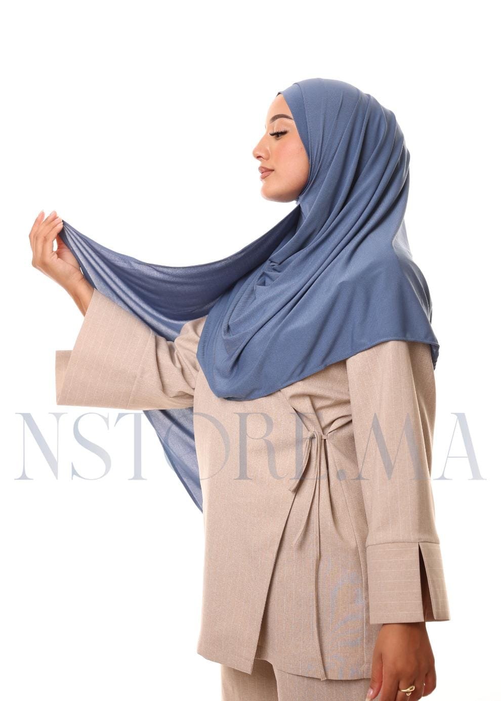 شال مزدوج - أزرق بترولي -