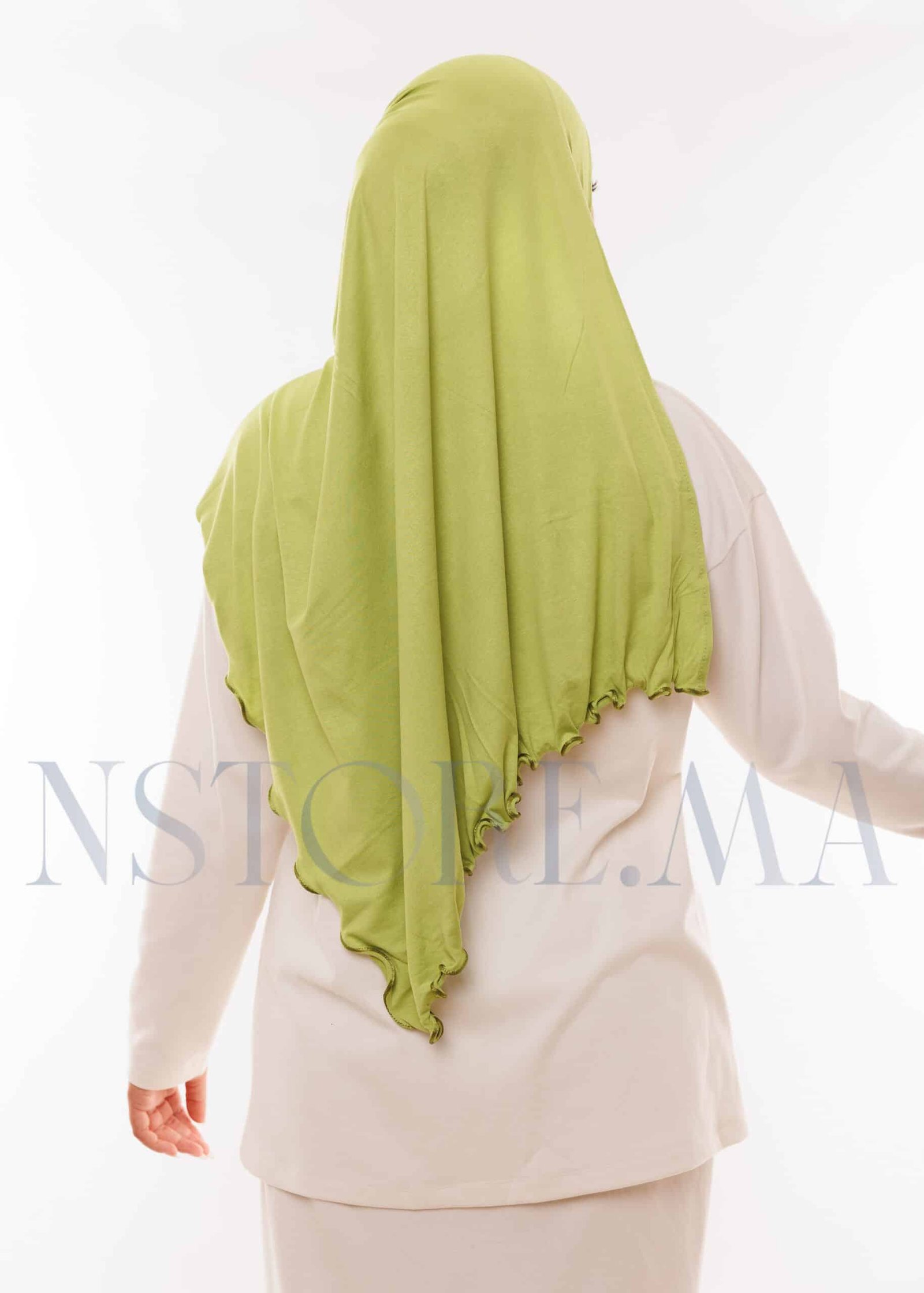 شال ليكرا مموج - أخضر فستقي -