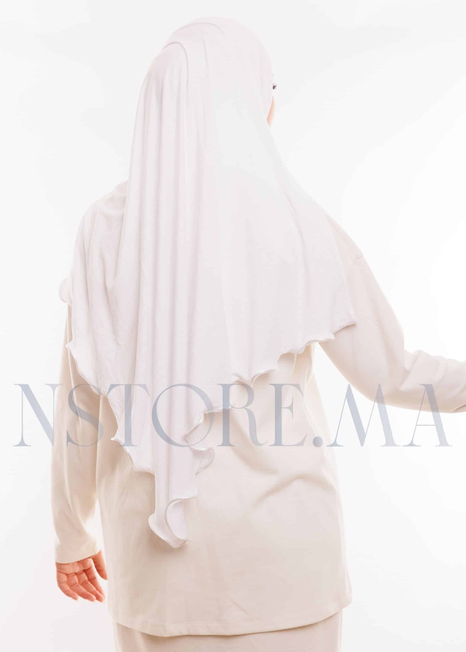 شال ليكرا مموج - أبيض -