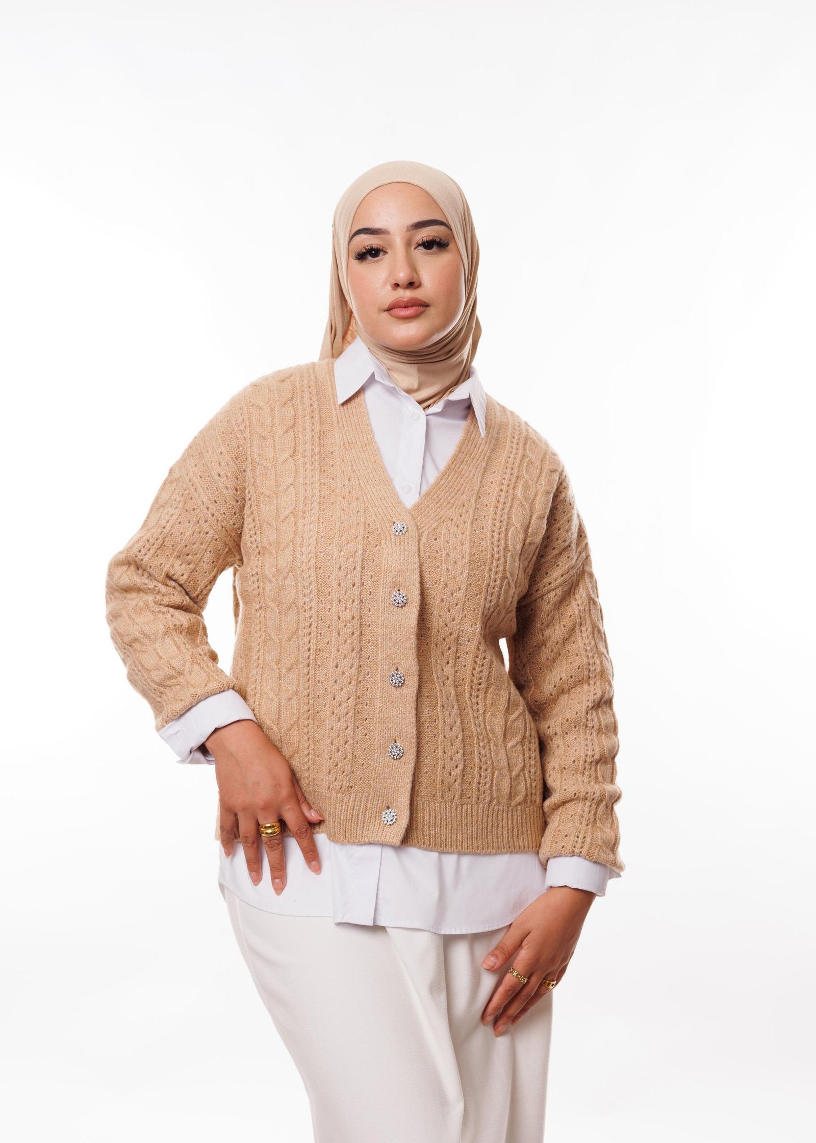 سترة صوفية مخرمة