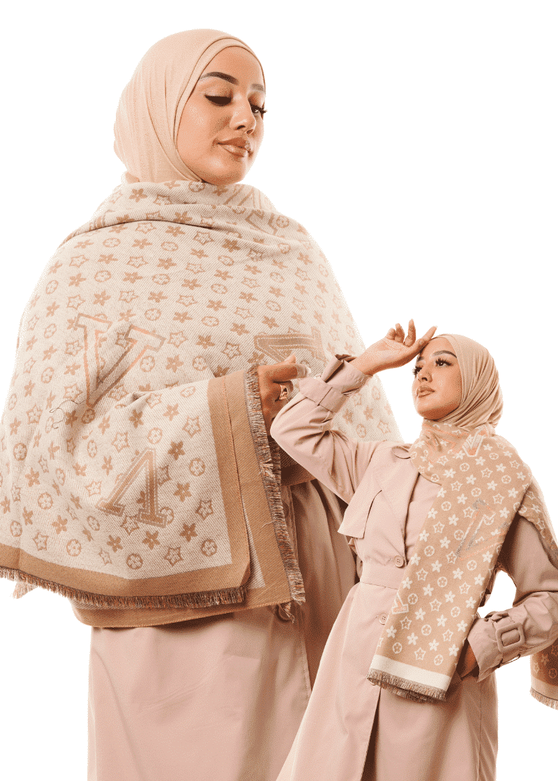 وشاح شتوي دافئ يلبس من الجهتين – JL29