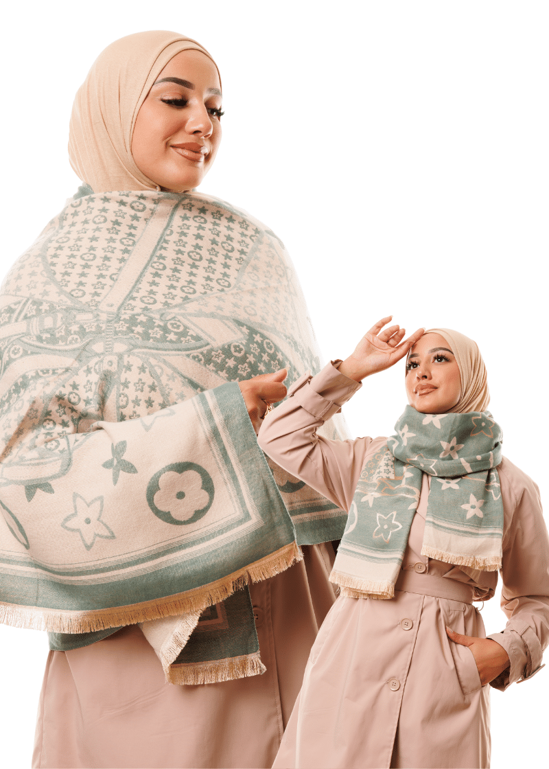 وشاح شتوي دافئ يلبس من الجهتين –BF-3852