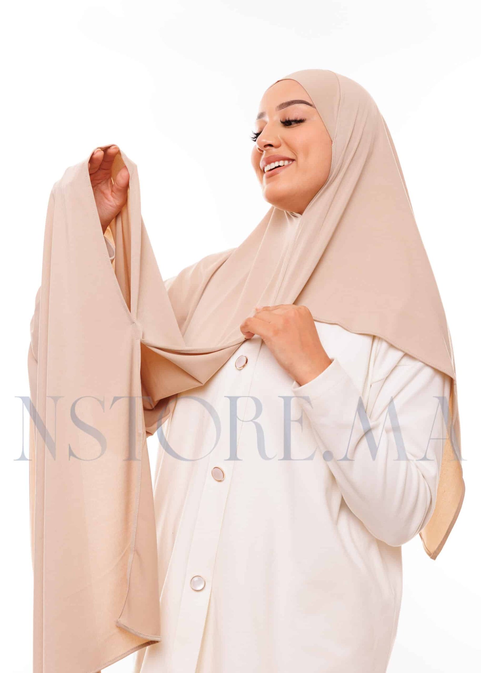 شال مزدوج بيج ترابي