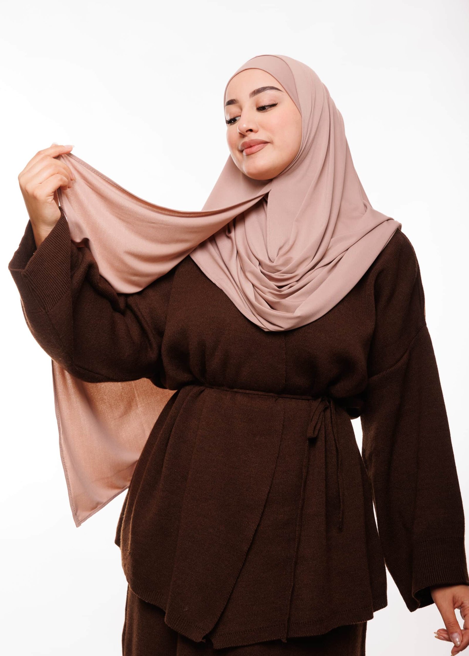 شال مزدوج - وردي ترابي -