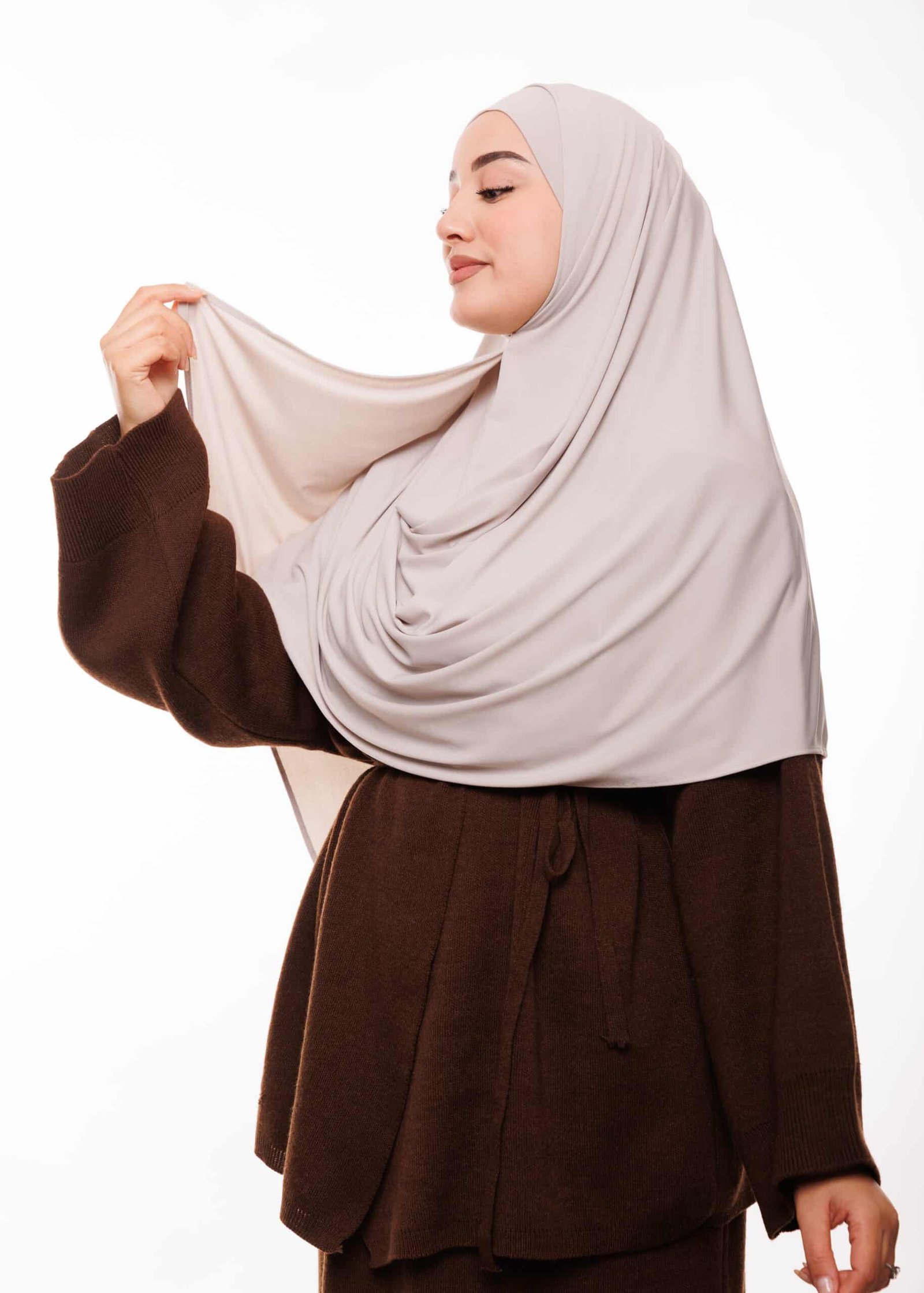 شال مزدوج - رمادي فاتح -