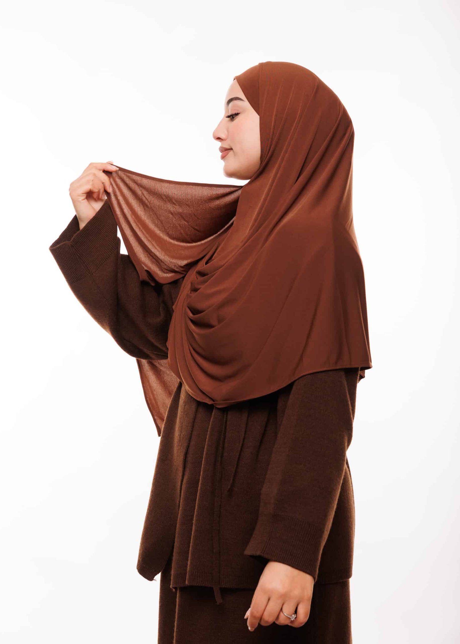 شال مزدوج - بني داكن -
