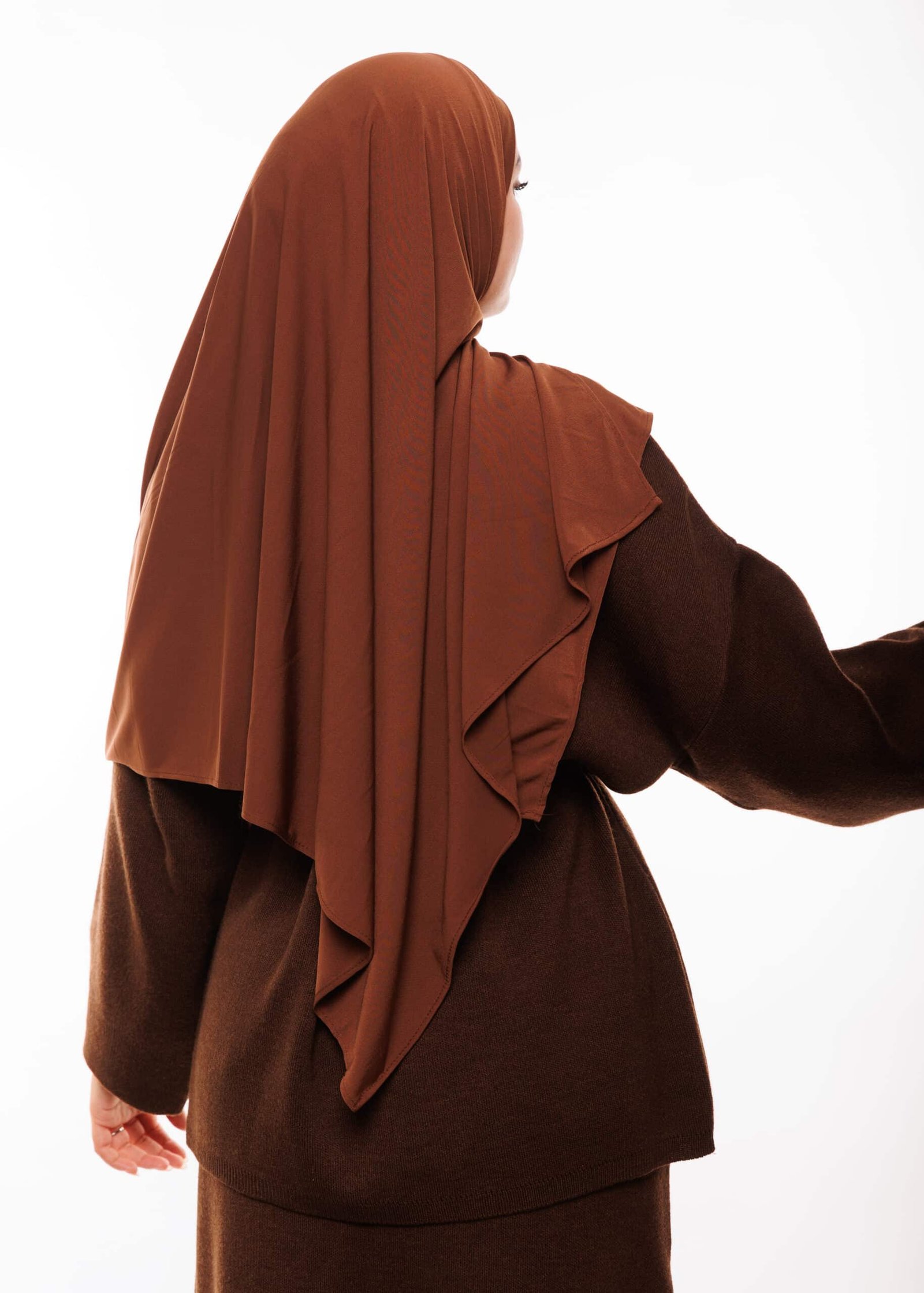 شال مزدوج - بني داكن -