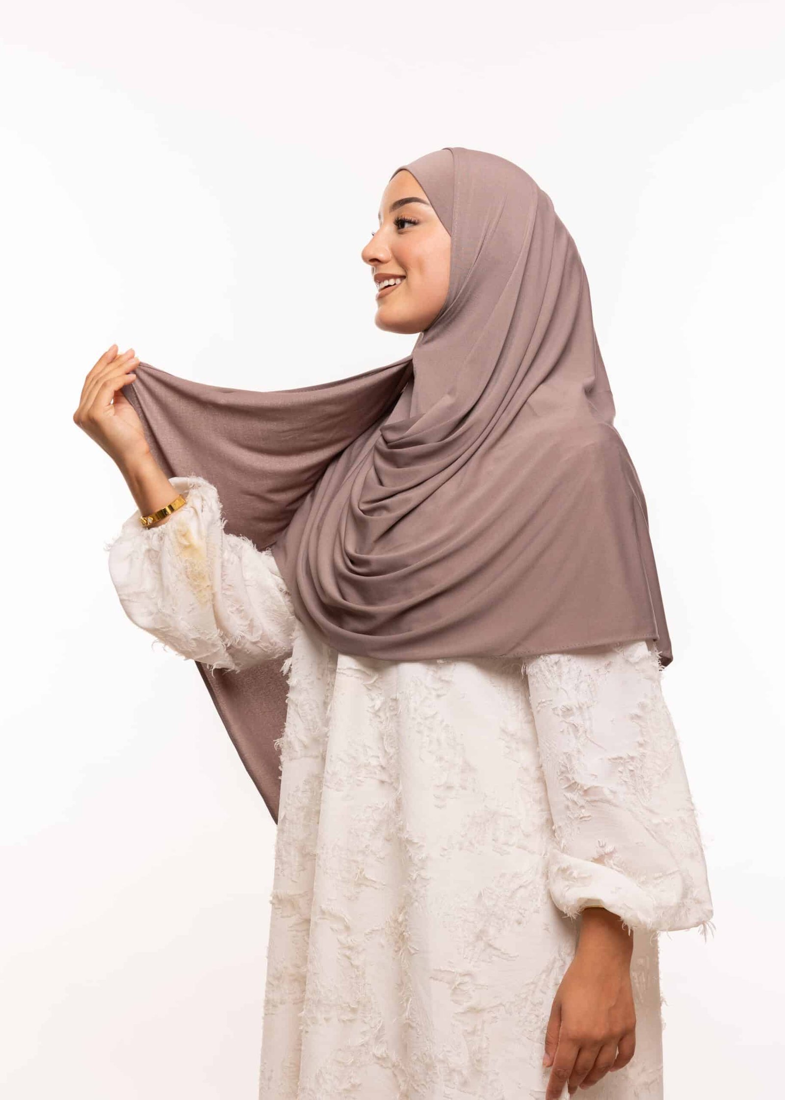 شال مزدوج - بيج رمادي داكن